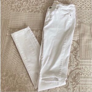 Women's White Ripped Skinny Jean Pants Size 7